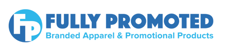 Fully Promoted logo: blue circle with