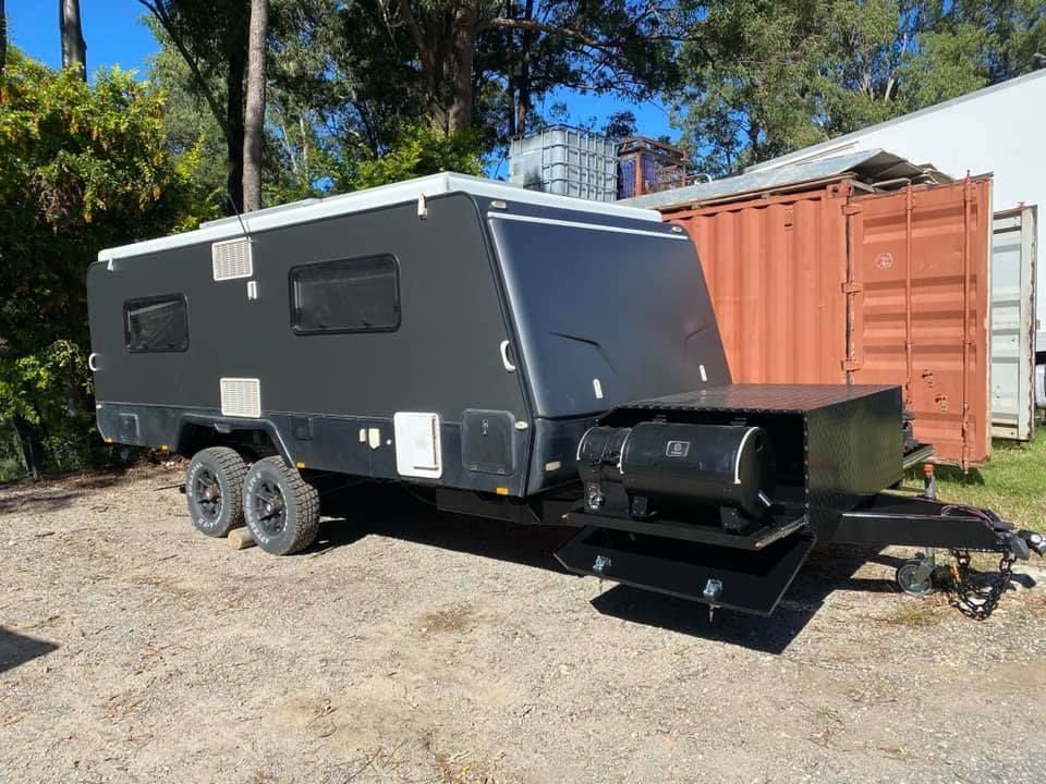 Sturdy Metal Trailer in a Sleek Black Finish - Professional Mobile Fabrication in Cairns