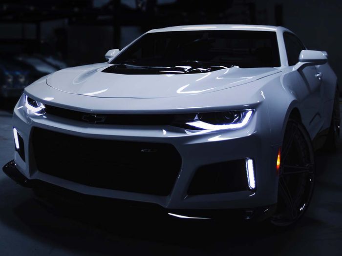 Durable Ceramic Coating White Muscle Car