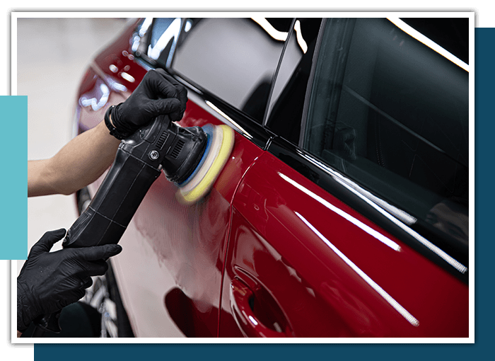 Exterior Car Detailing Polishing Red Car