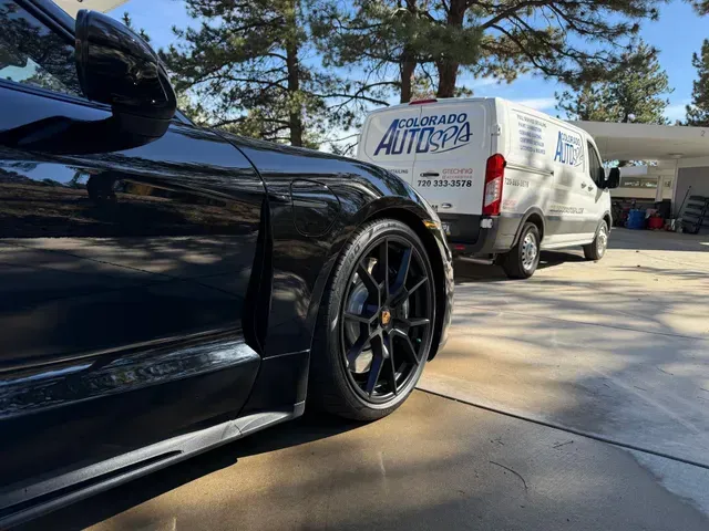 Porsche Taycan GTS Boulder Colorado auto spa van