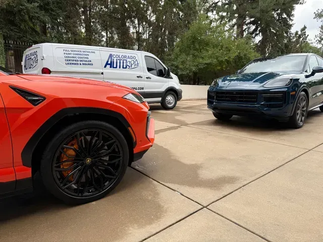 Lamborghini Urus and Porsche cayenne Cherry Hills Village