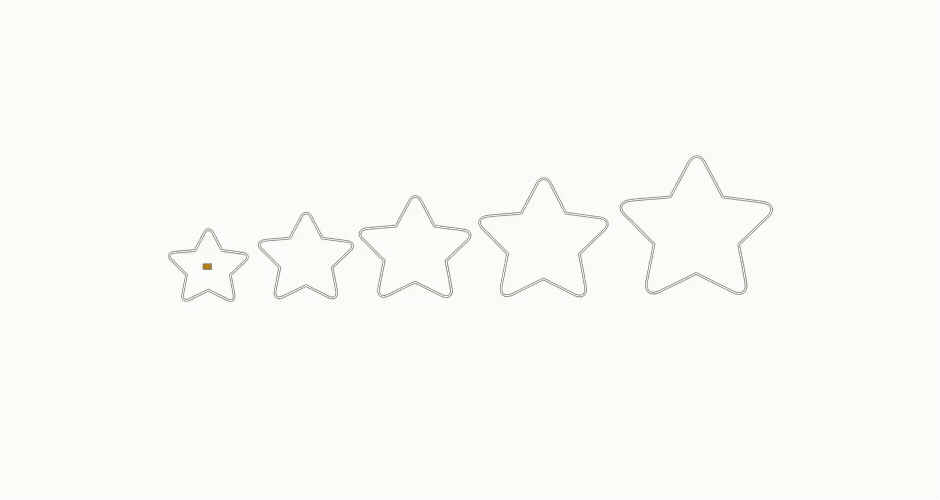 star rating for customer reviews.
