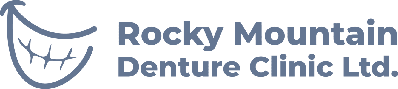 The logo for rocky mountain denture clinic ltd.