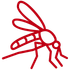 Red outline of a mosquito.