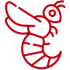 Red outline of a bee.
