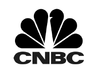 CNBC logo: black stylized peacock with the word 