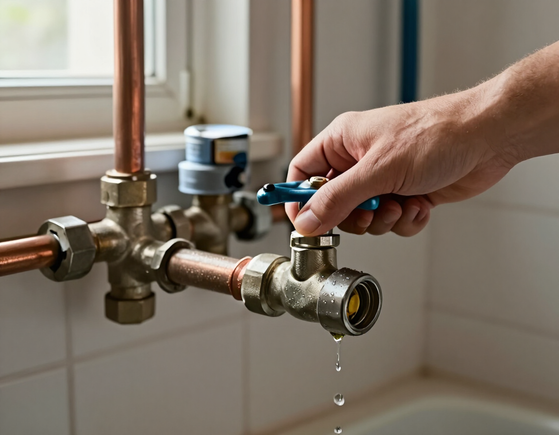 Llave de paso cerrada ante una pérdida de agua