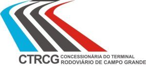 Logotipo da CTRCG, Concessionária do Terminal Rodoviário de Campo Grande, com linhas curvas.
