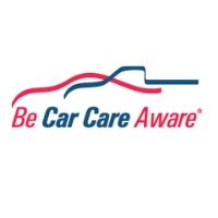 Logo with stylized red and blue car outlines above the dark blue text 
