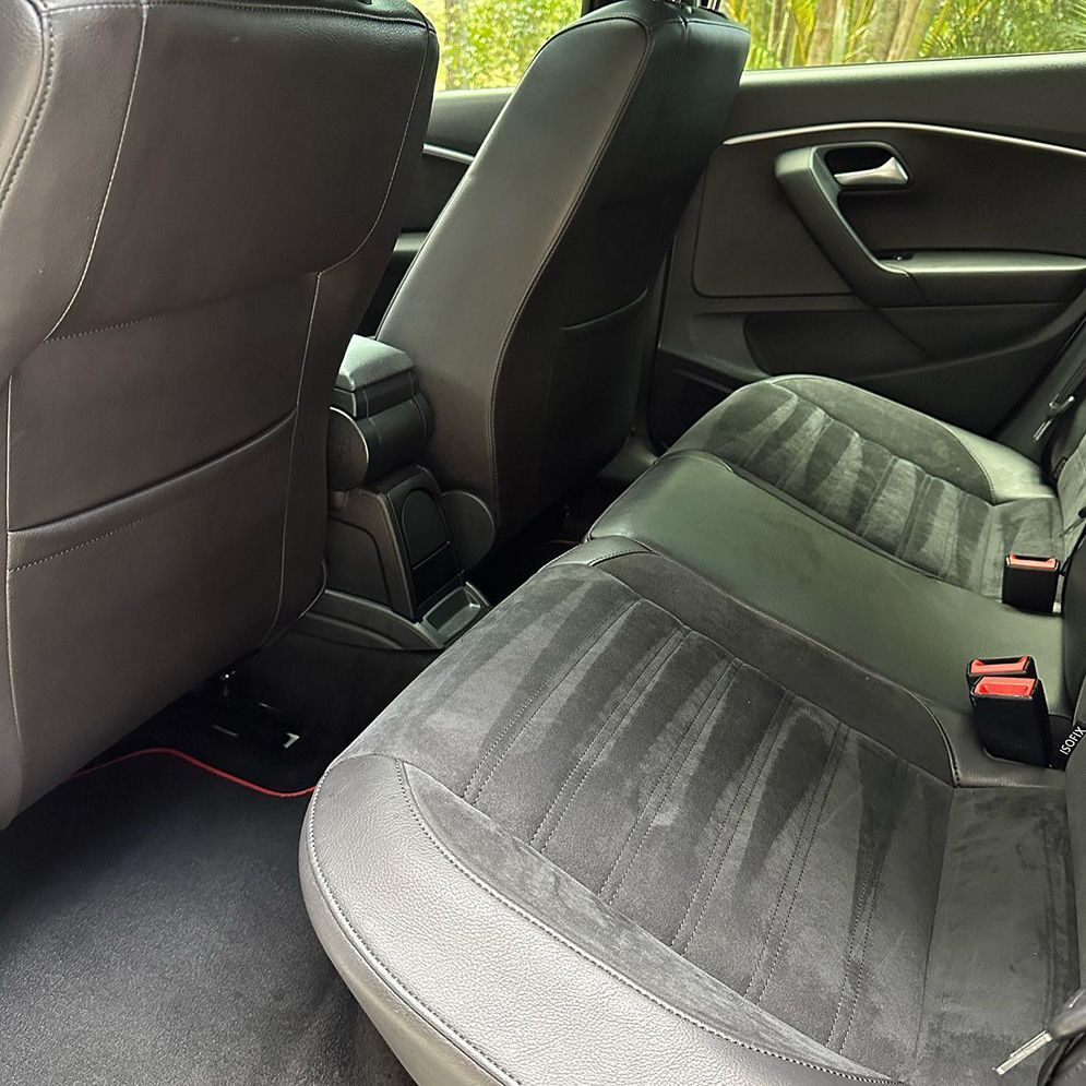 Interior Car Shot: Black Rear Seats with Grey Patterned Inserts — Remedy Mobile Car Detailing in Broad Beach, QLD