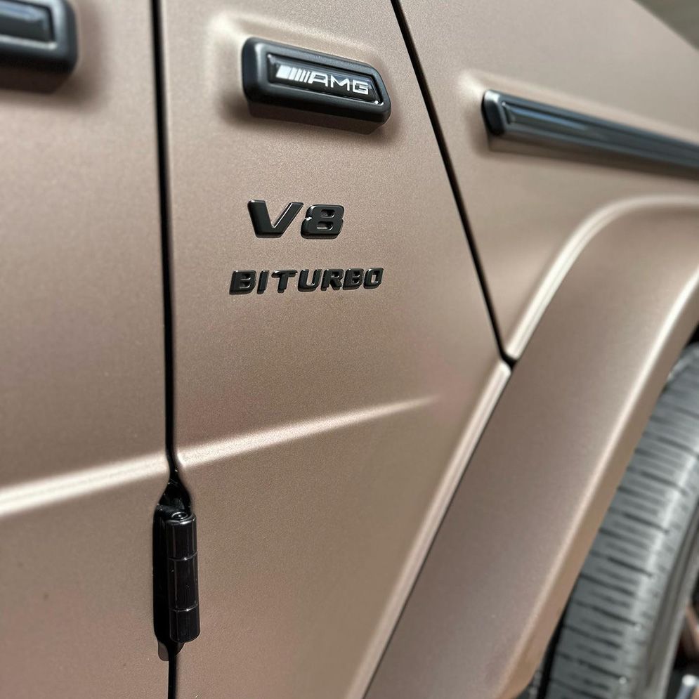 A Close Up Of The Side Of A V8 Biturbo Car — Remedy Mobile Car Detailing in Carrara, QLD