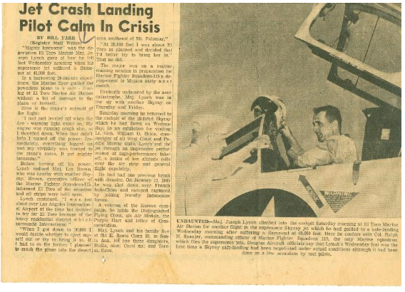 Newspaper clipping with headline: