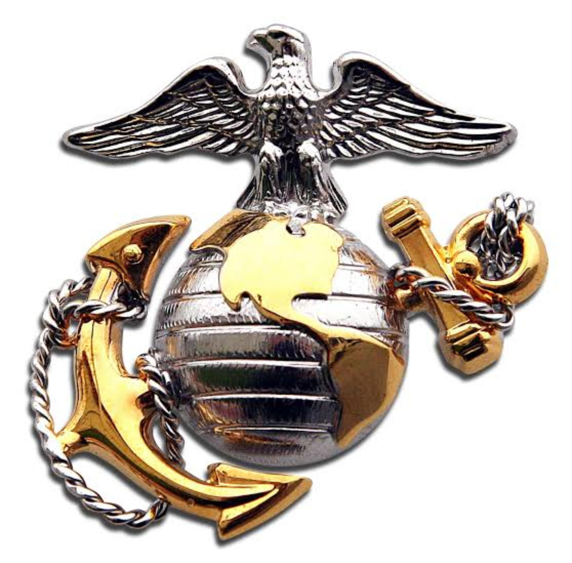 US Marine Corps emblem with an eagle, globe, and anchor.