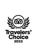 El logo de Travelers Choice 2022 es blanco y negro.