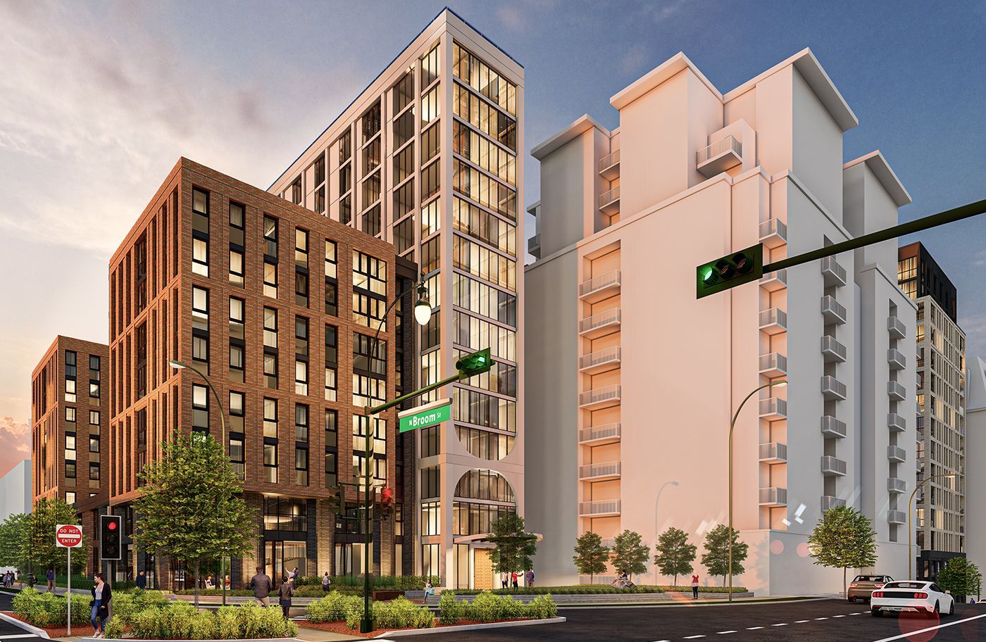 An artist 's impression of a new apartment building.