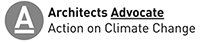 The logo for architects advocate action on climate change
