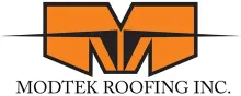 ModTek Roofing Inc. logo with orange roof icon and black text on white background