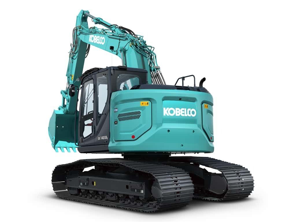 A Teal Kobelco Excavator on Treads Viewed from The Side — Forecast Machinery in Yarrawonga, NT