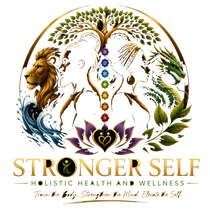 Gold 4SELF Fitness & Health logo with scales of justice and ornate decorative design