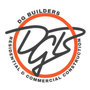 DG Builders Residential & Commercial Construction logo with orange ring and gray stylized initials
