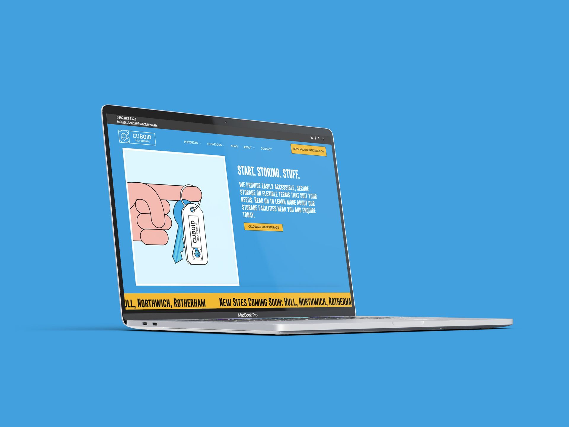 Cuboid self storage website project cover image