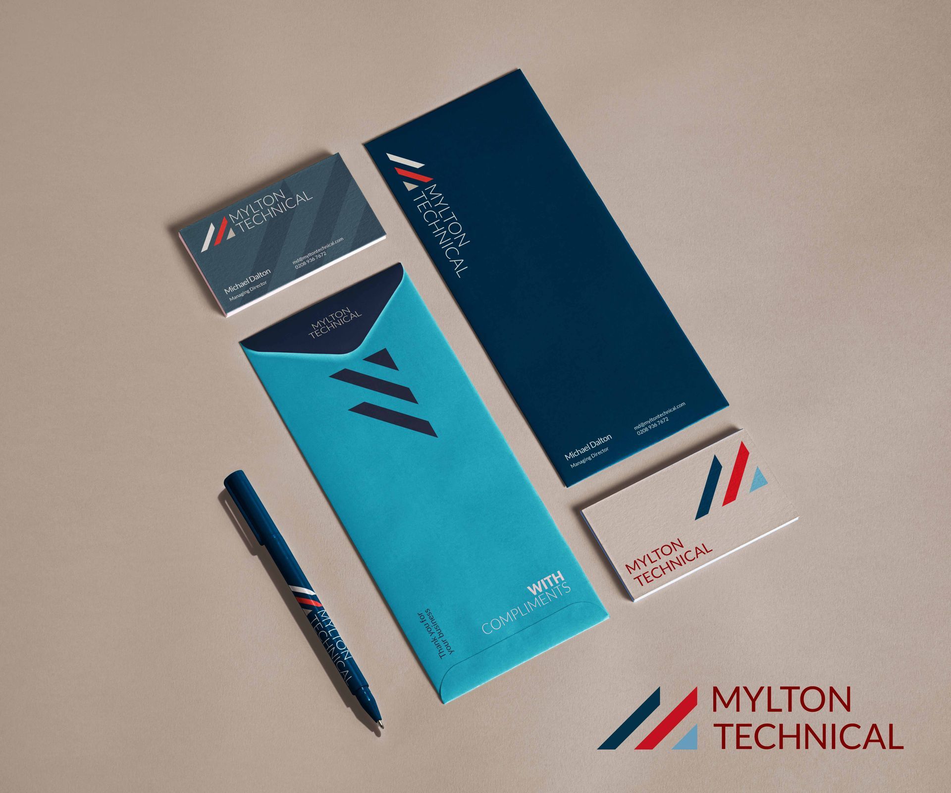 Mylton Technical Recruitment brand and stationery