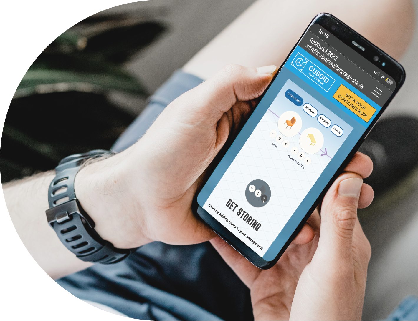 Cuboid Self Storage mobile web design