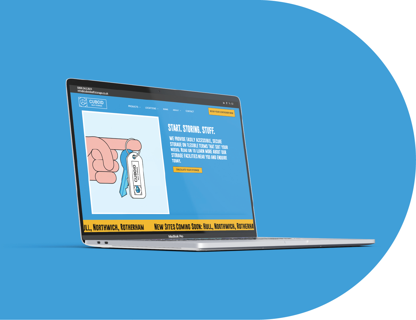 Cuboid Self Storage desktop web design
