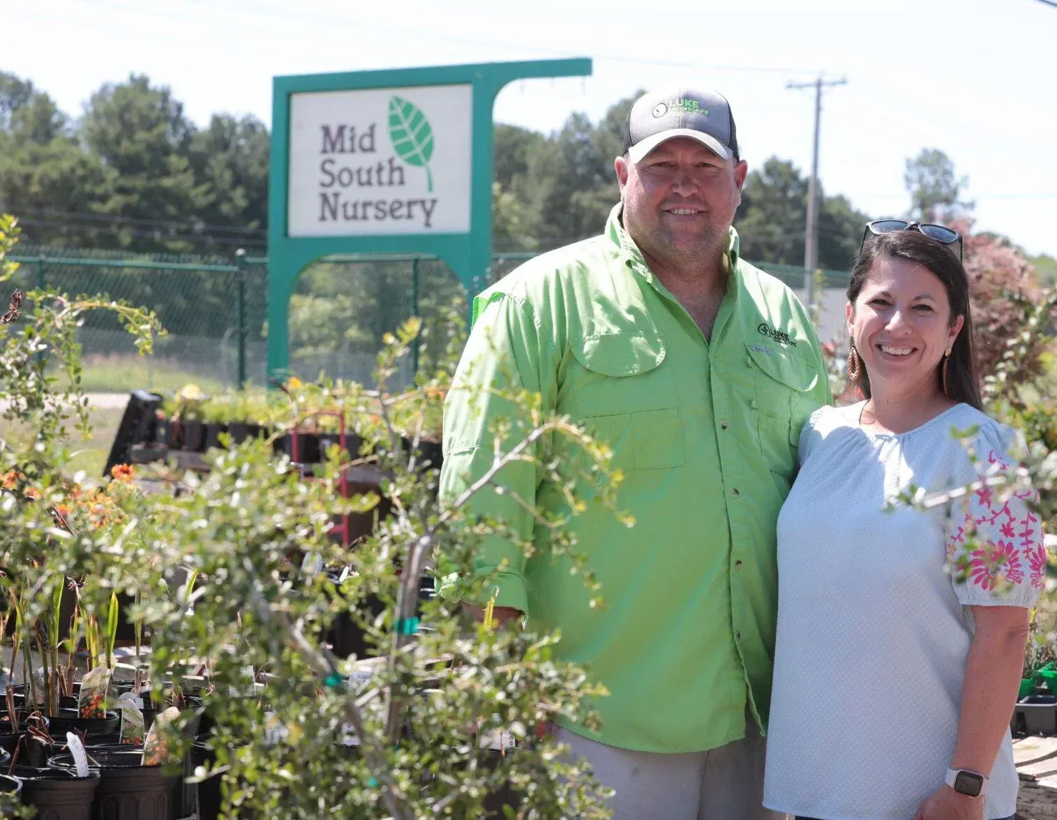 Curt Luke and Michelle Guyton, the new owners of Witt Marion's MidSouth Nursery in Tupelo, Mississippi 