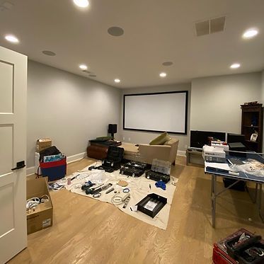 3Cs Audio-Visuals LLC | In-progress home theater design and surround sound installation in Atlanta

