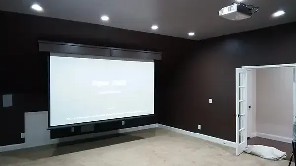 3Cs Audio Visual LLC | home theater with a large screen and projector.
