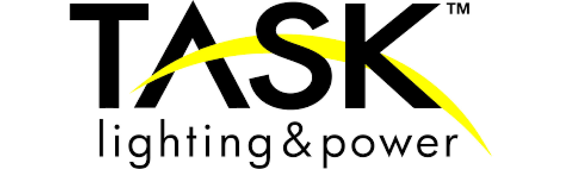 A black and yellow logo for task lighting and power