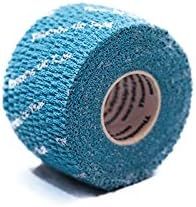 Blue athletic tape roll.