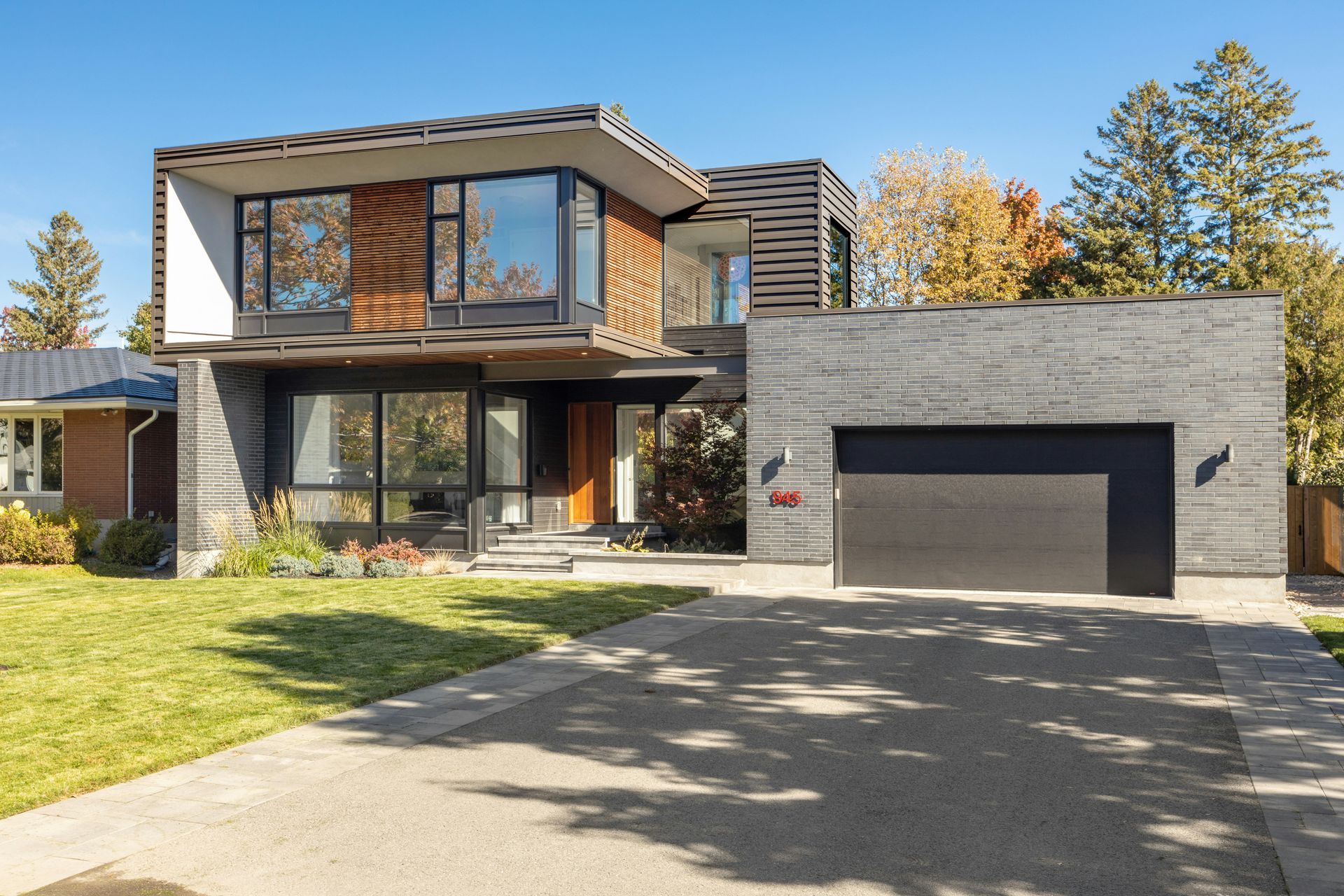 Newly constructed industrial-style garage