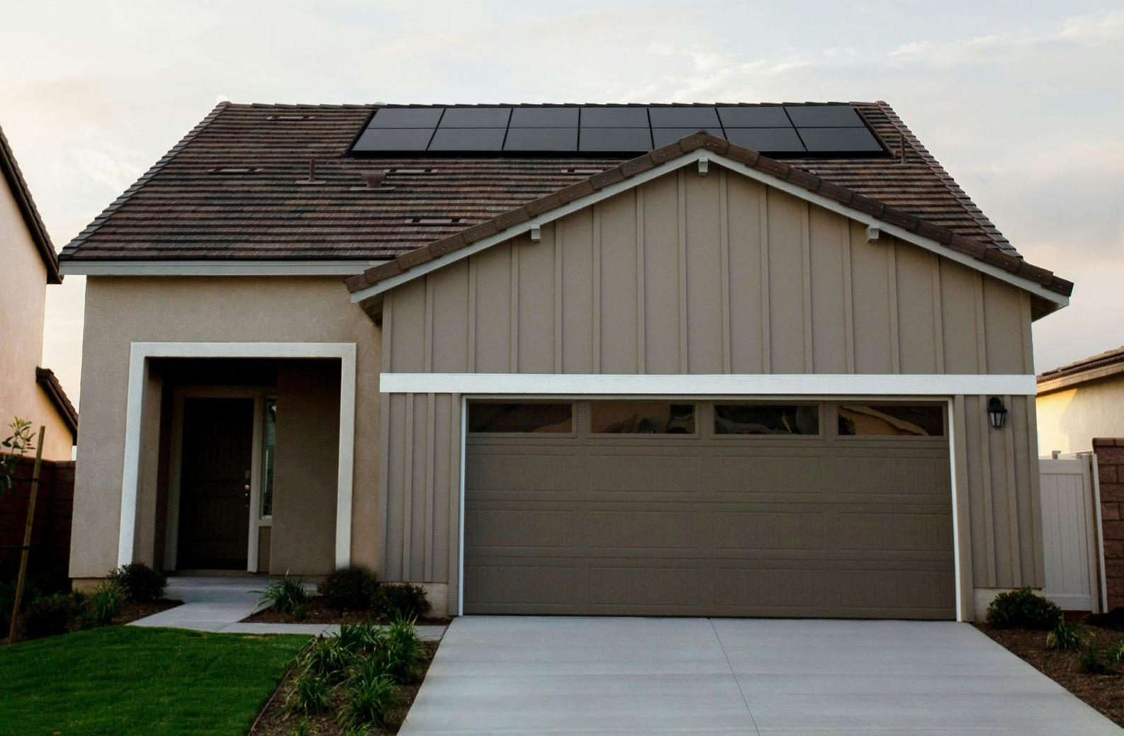 Two-car garage with side door