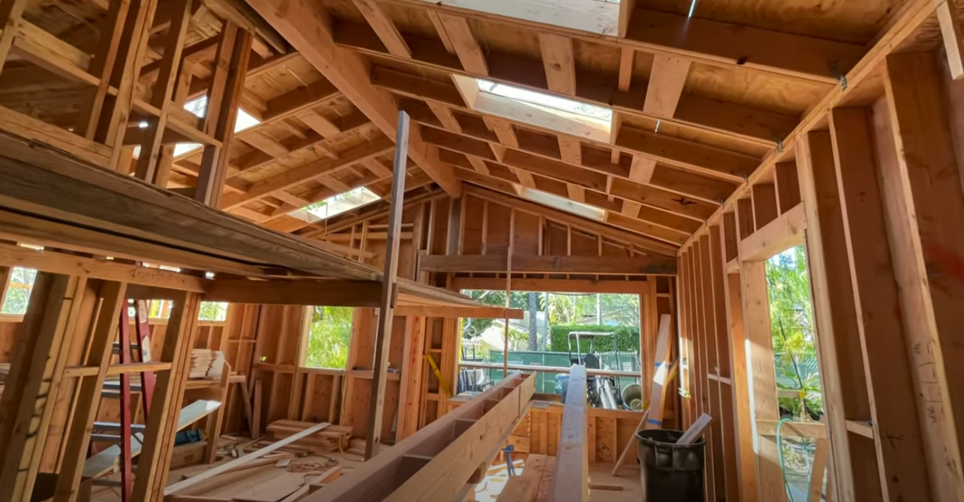 LA Garage Construction framing up a new ADU