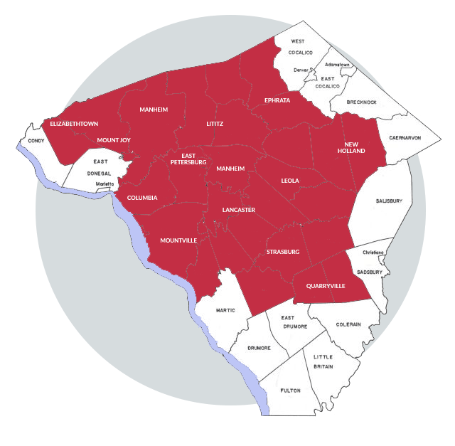 map of lancaster county