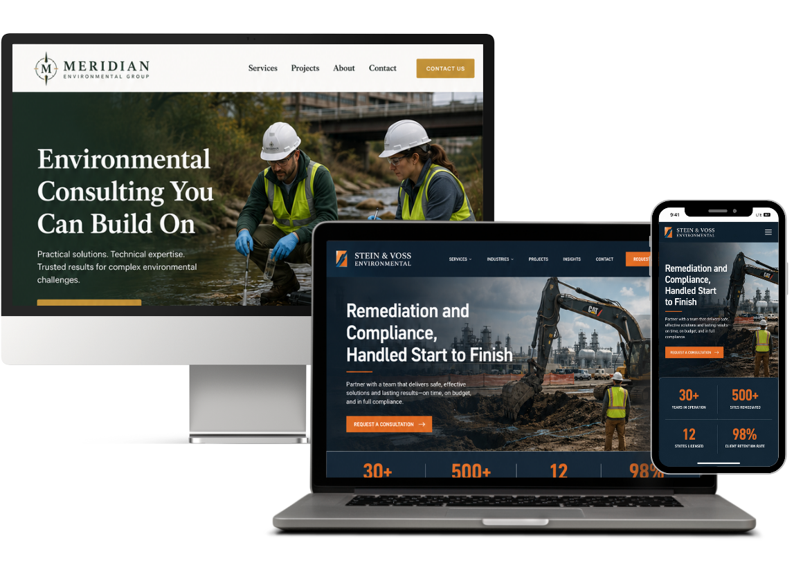 Environmental Consulting Firm Website Examples by Bonfire Studio