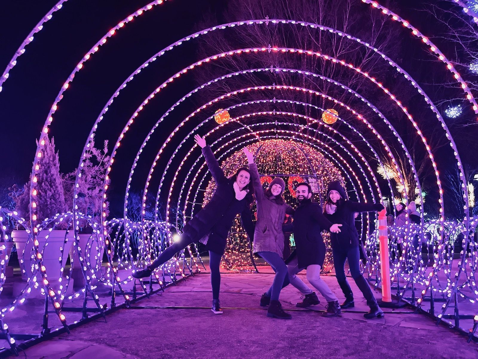 The Bonfire Studio Team at Winter Lights at the North Carolina Arboretum in Asheville.