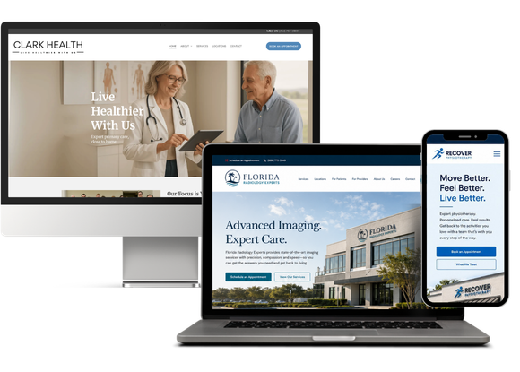 Healthcare web design screenshots - Bonfire Studio