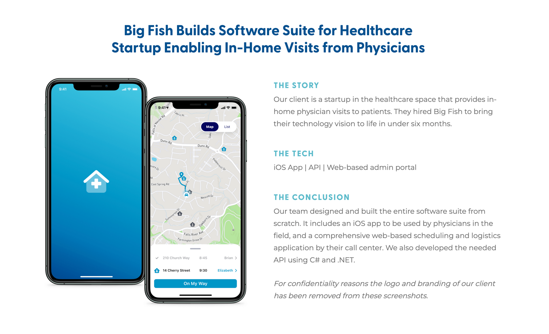 Screenshot of a case study design on Duda