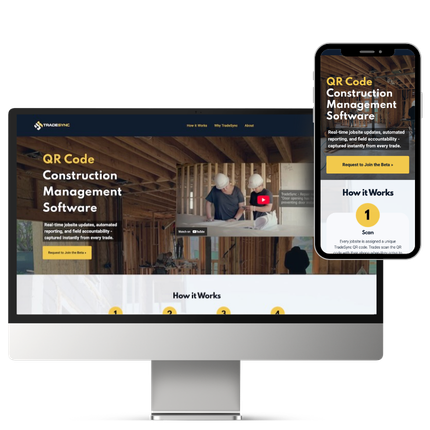Screenshot of Website for Construction Company