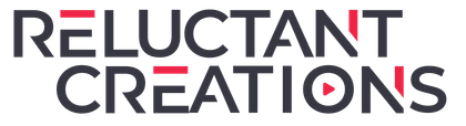 A logo for reluctant creations is shown on a white background.