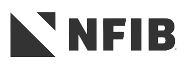 a black and white logo for nfib on a white background .