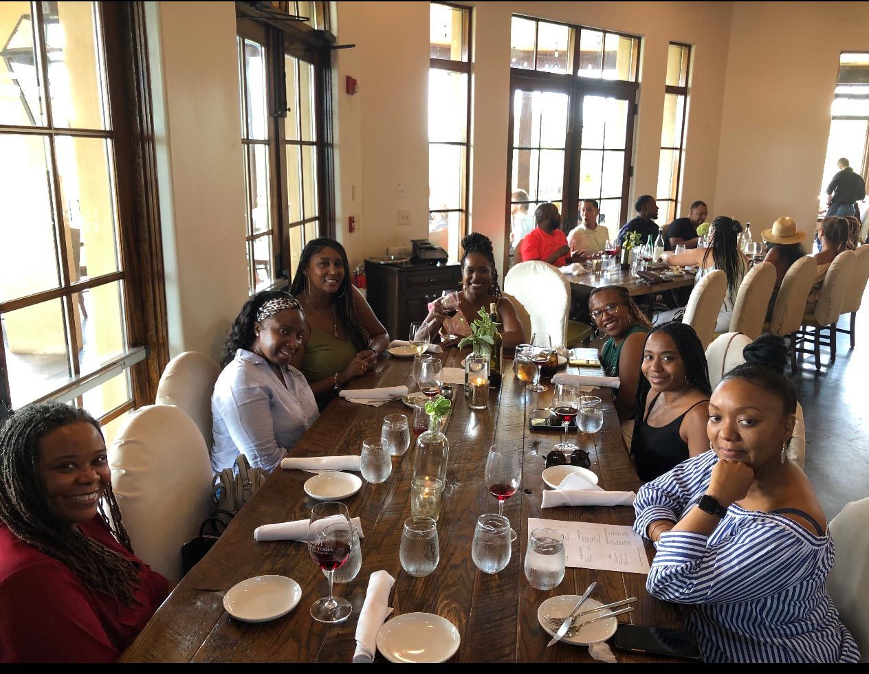 women at a table