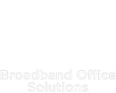A white background with the words `` broadband office solutions '' written on it.