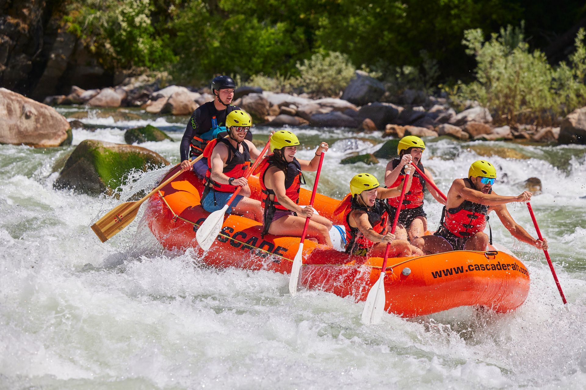 whitewater rafting in on South Fork of the Payette River near Boise Idaho