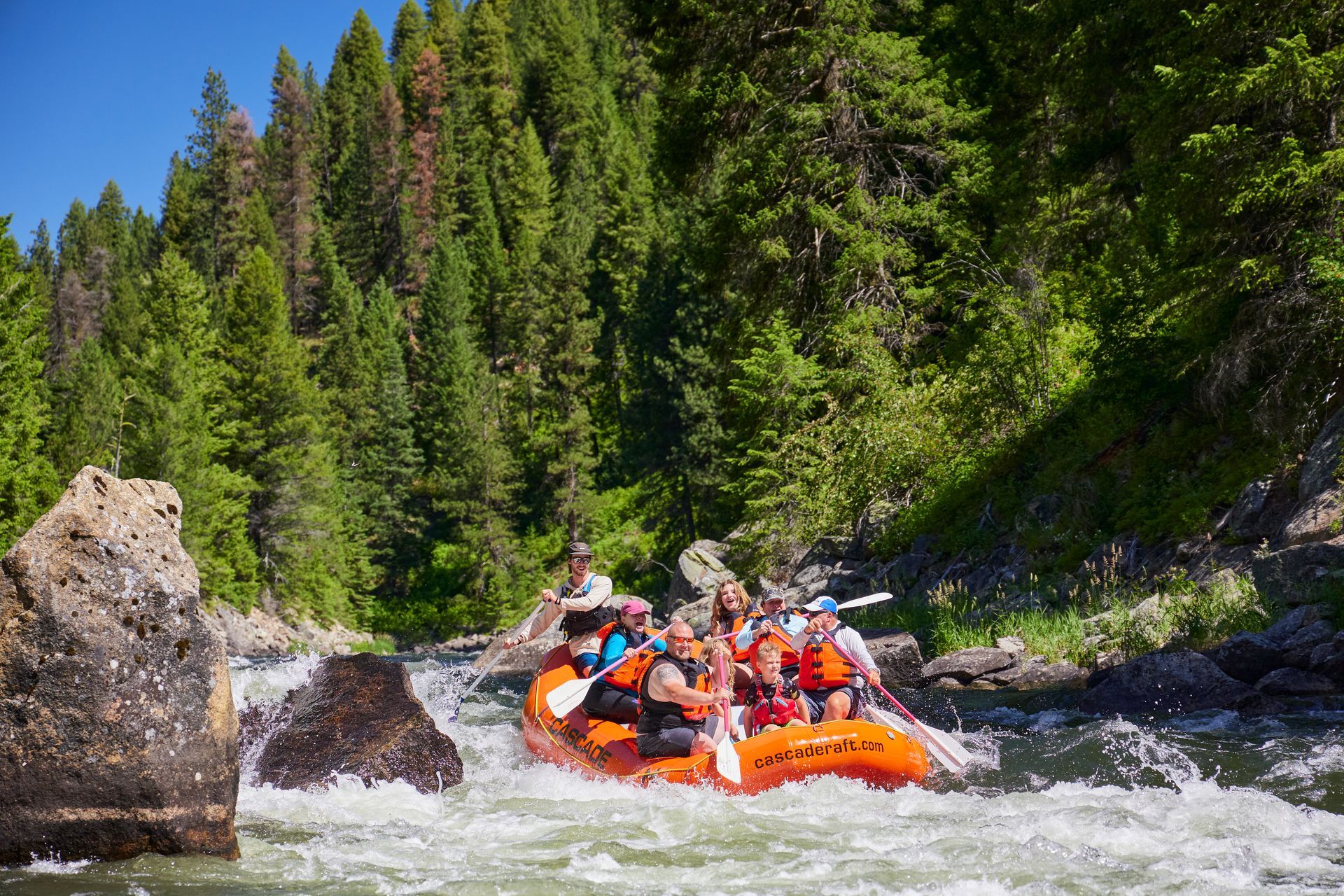 Family rafting trip near McCall Idaho