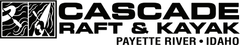 Cascade Raft and Kayak logo black text on a white background